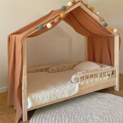 Terracotta cabana hemelbed met gouden stippen
