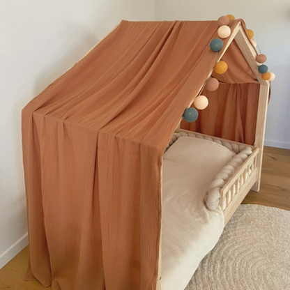 Terracotta cabana hemelbed met gouden stippen