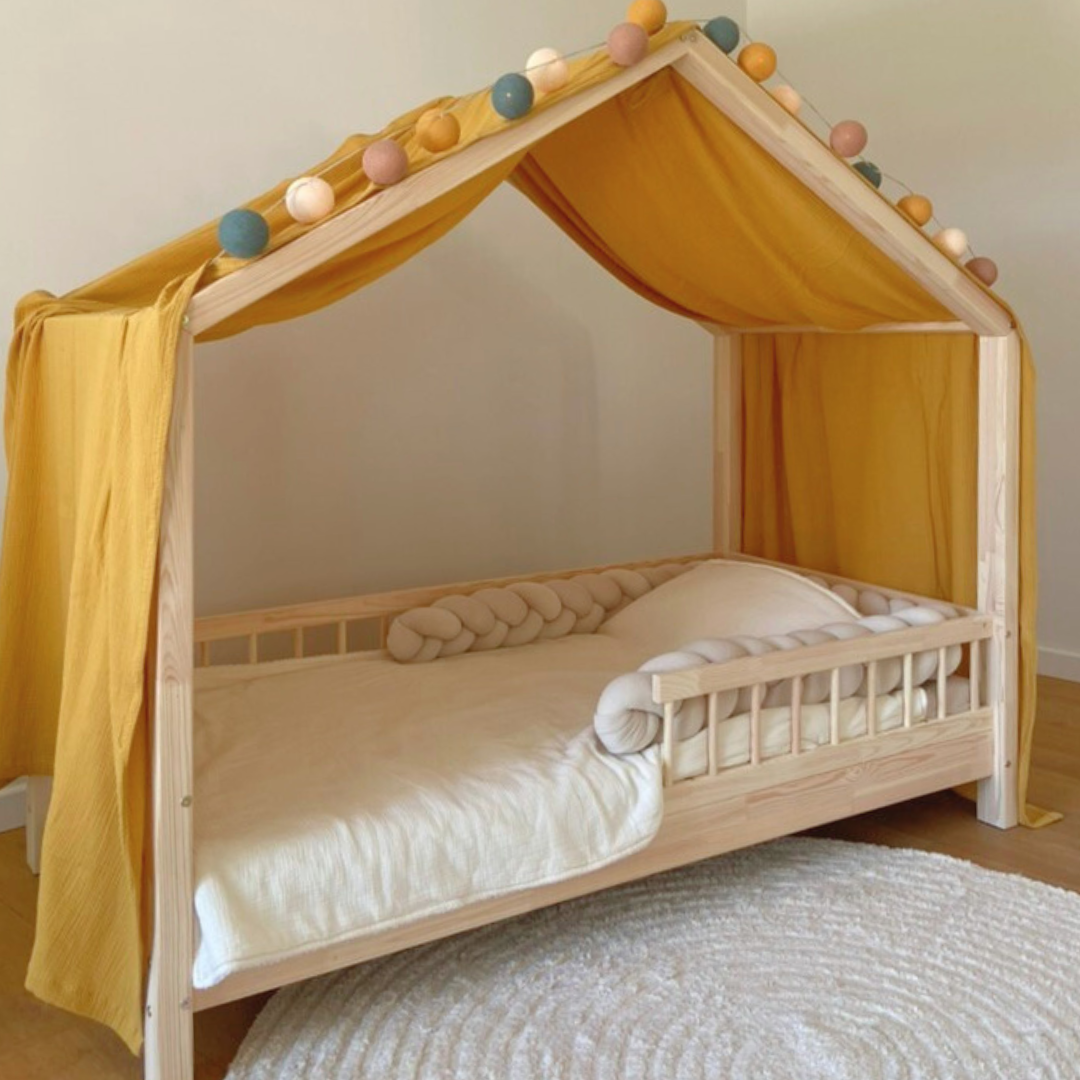 Ciel de lit cabane Jaune moutarde