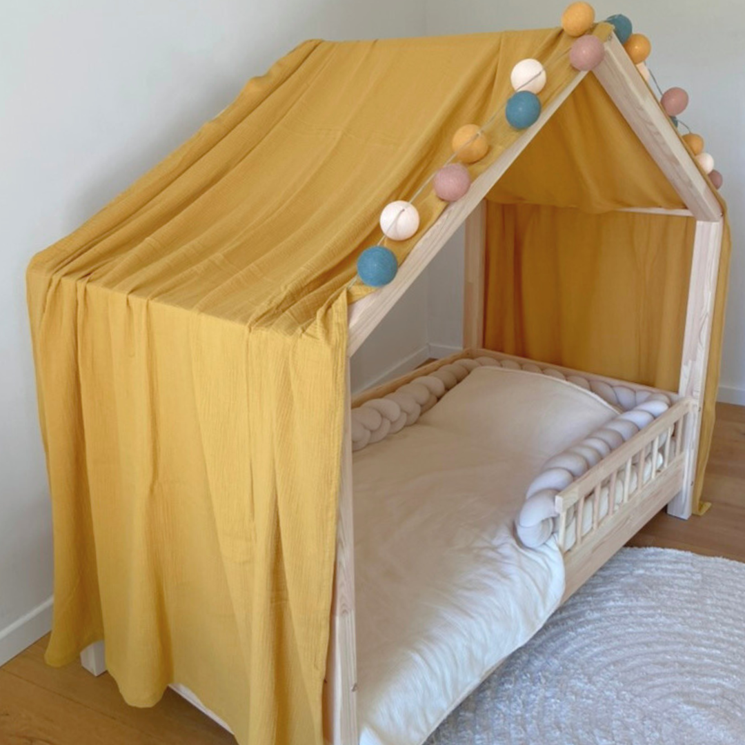 Ciel de lit cabane Jaune moutarde