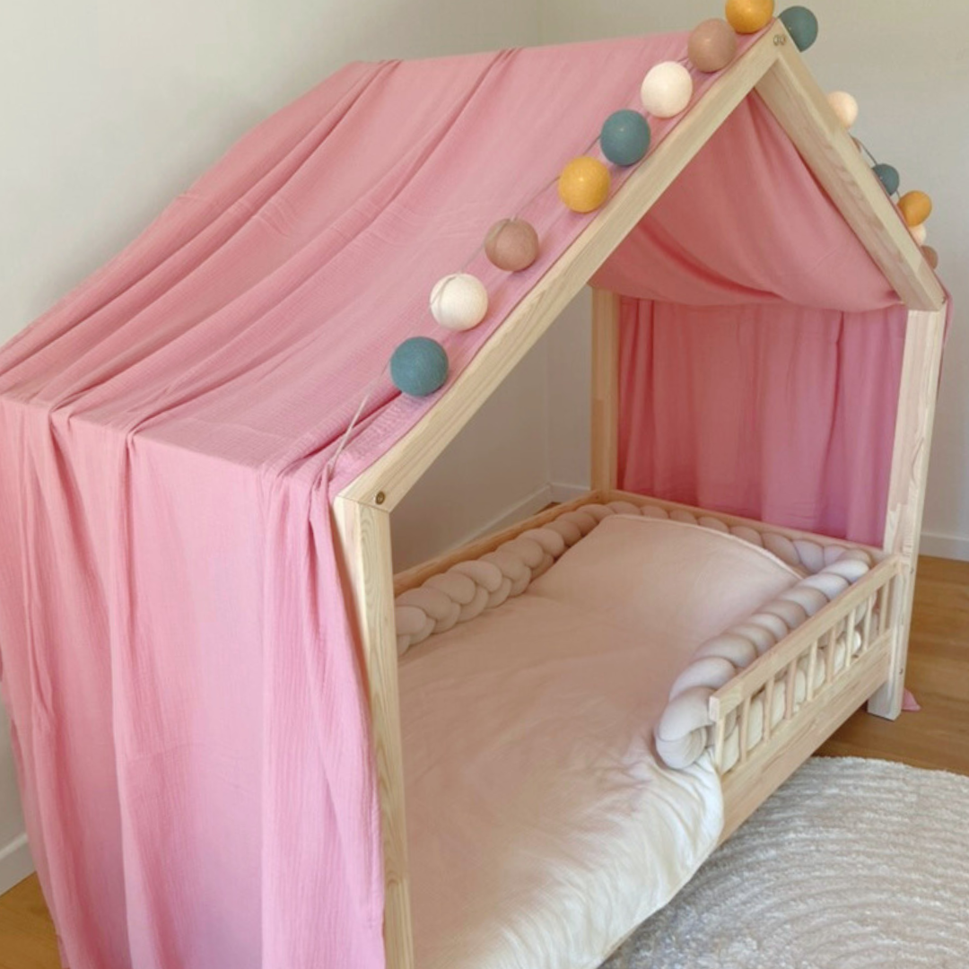 Ciel de lit cabane Rose