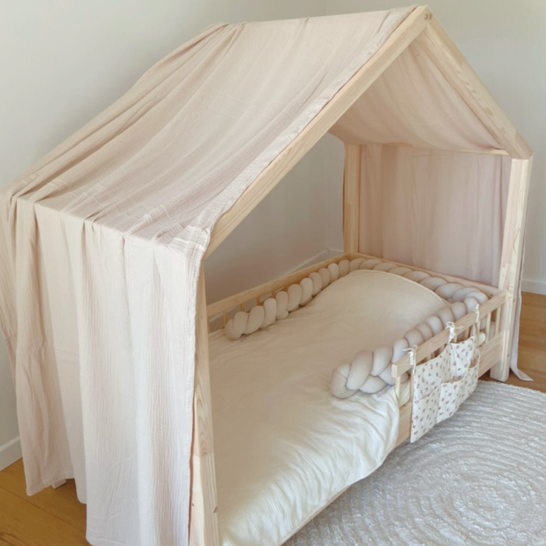 Ciel de lit cabane Beige