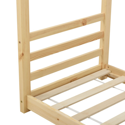 Lit cabane Montessori en bois naturel - 80x160cm