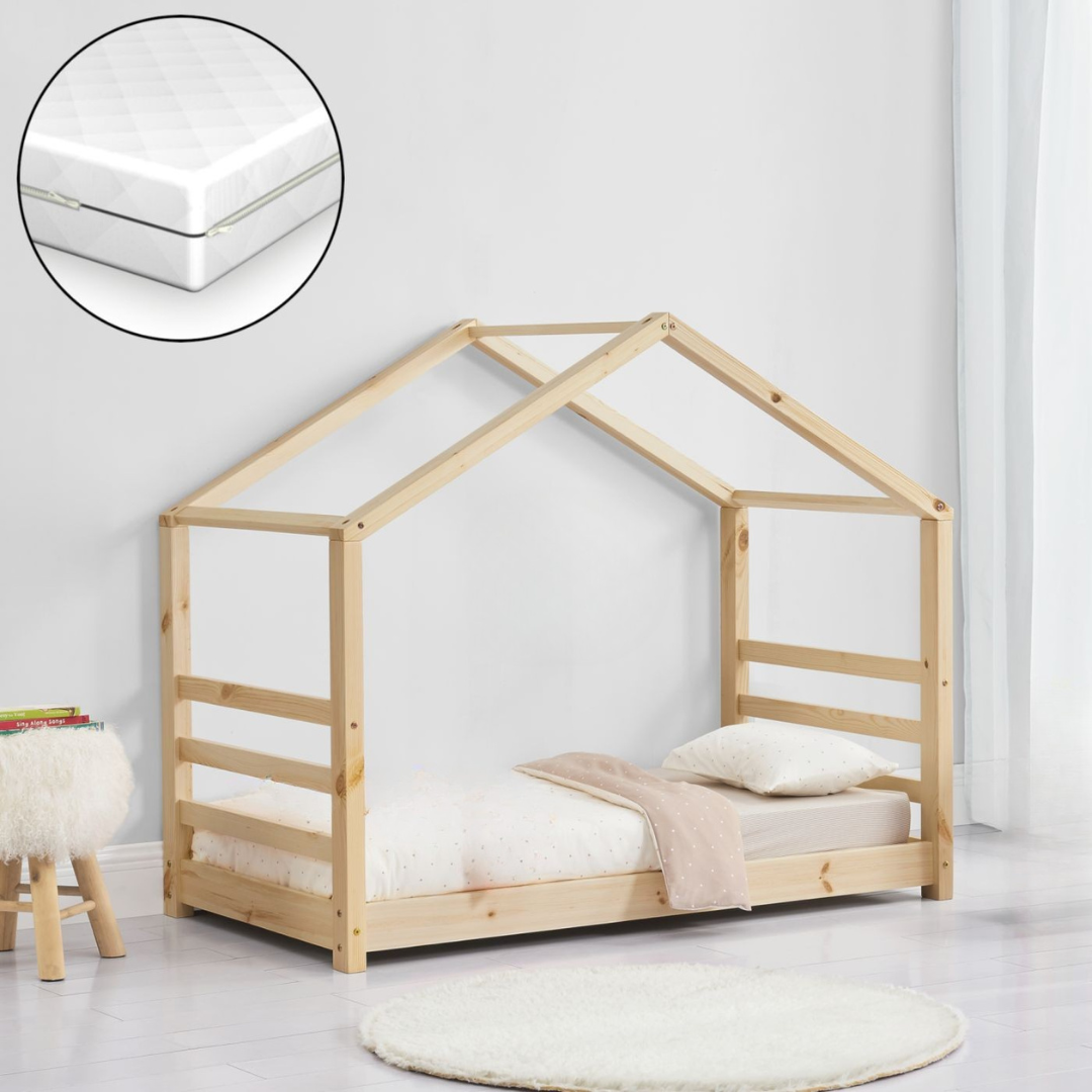Pack lit cabane Montessori + matelas 80x160cm
