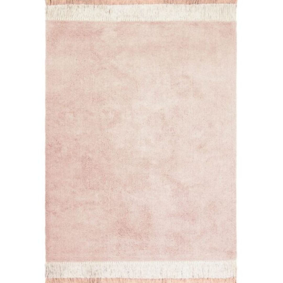 Tapis enfant rose poudré Lyse