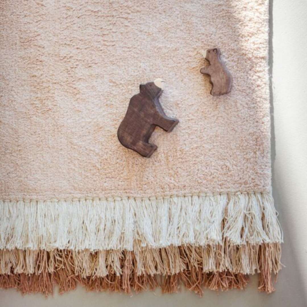 Tapis enfant rose poudré Lyse