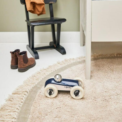 Tapis enfant rond beige &amp; vert