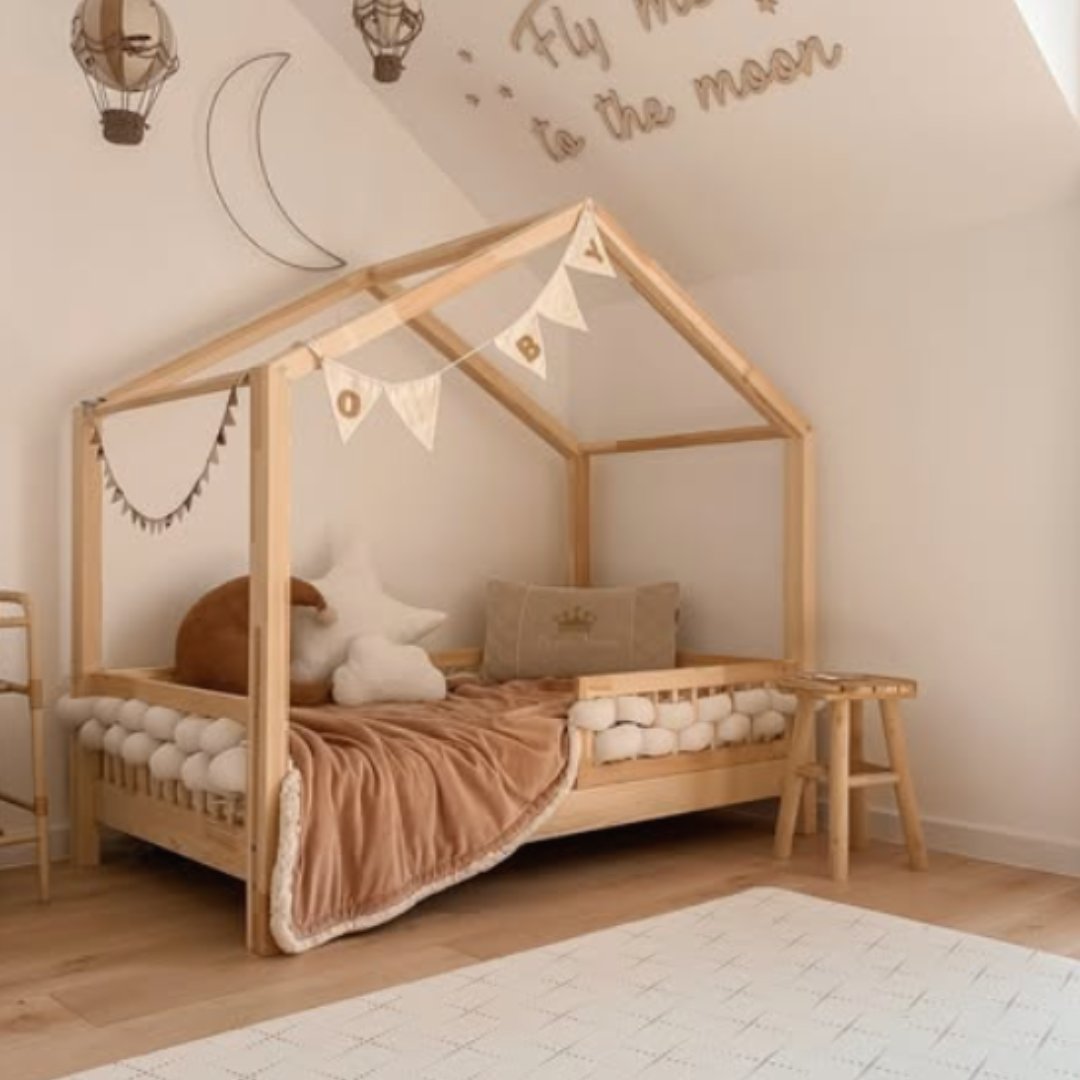 Lit cabane avec barrière Ivan 70x140cm
