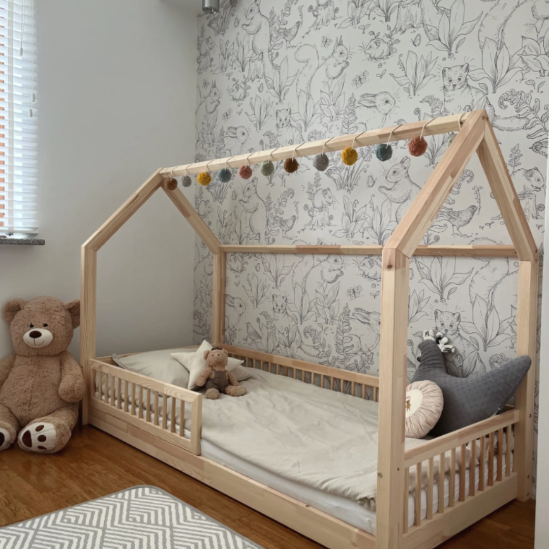 Montessori cabinebed met Pia-barrière 90x190cm