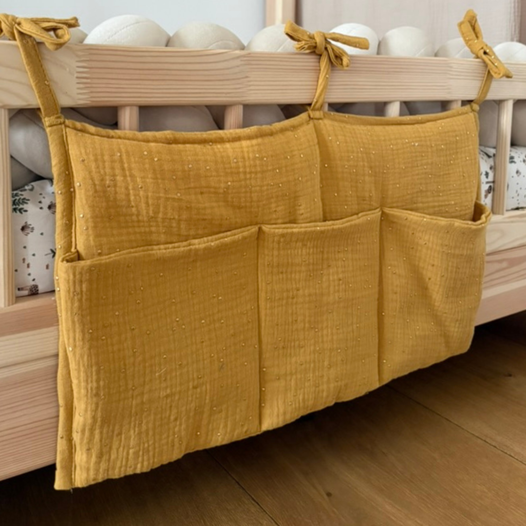 Beige bedhemel van biologisch katoen