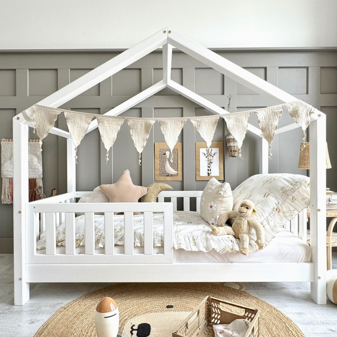 Lit cabane avec barrière Matteo 90x190cm