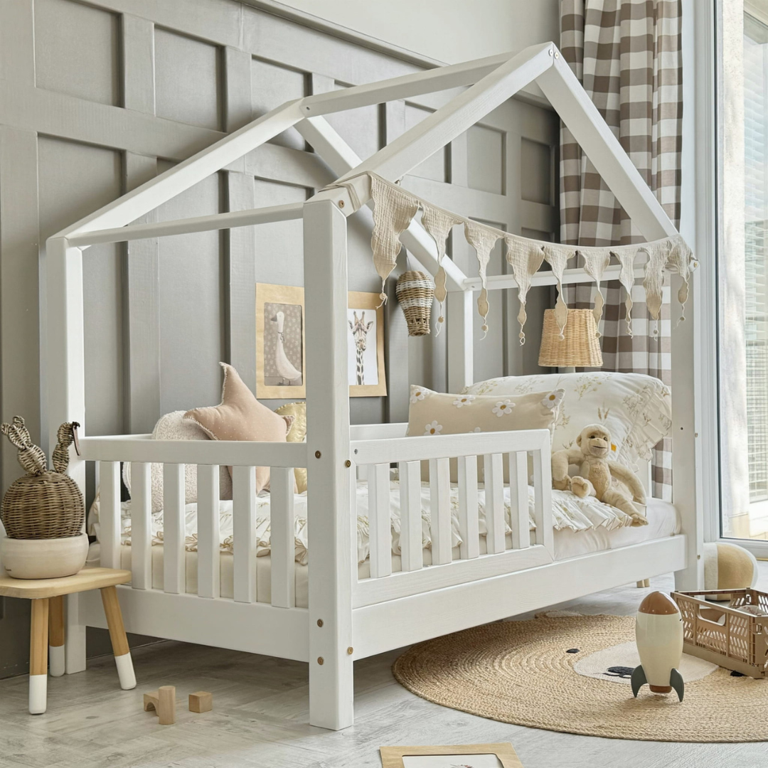 Lit cabane avec barrière Matteo 90x190cm
