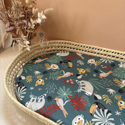 Panier à langer + matelas + housse jungle Ernest