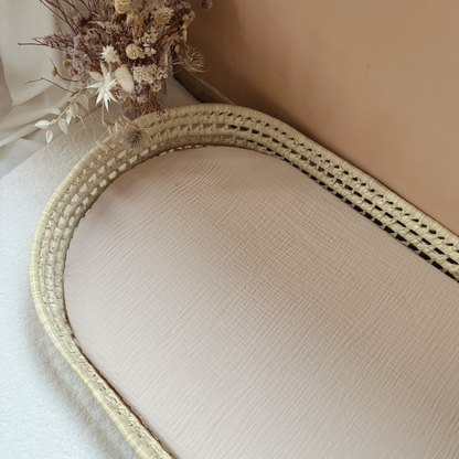Panier à langer + matelas + housse double gaze Beige