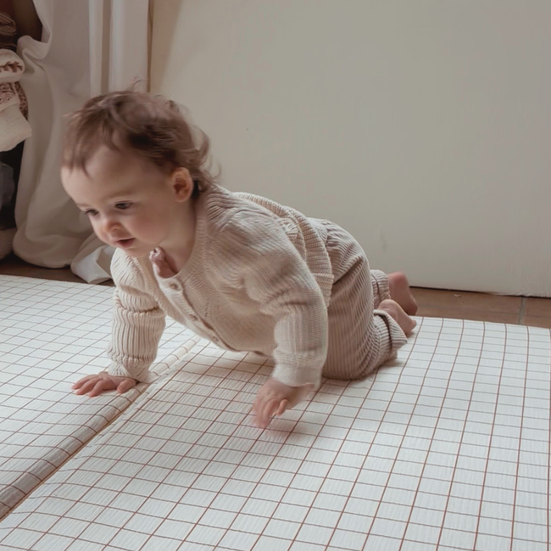 MAXI Tapis de motricité Marcel Camel/Ecru