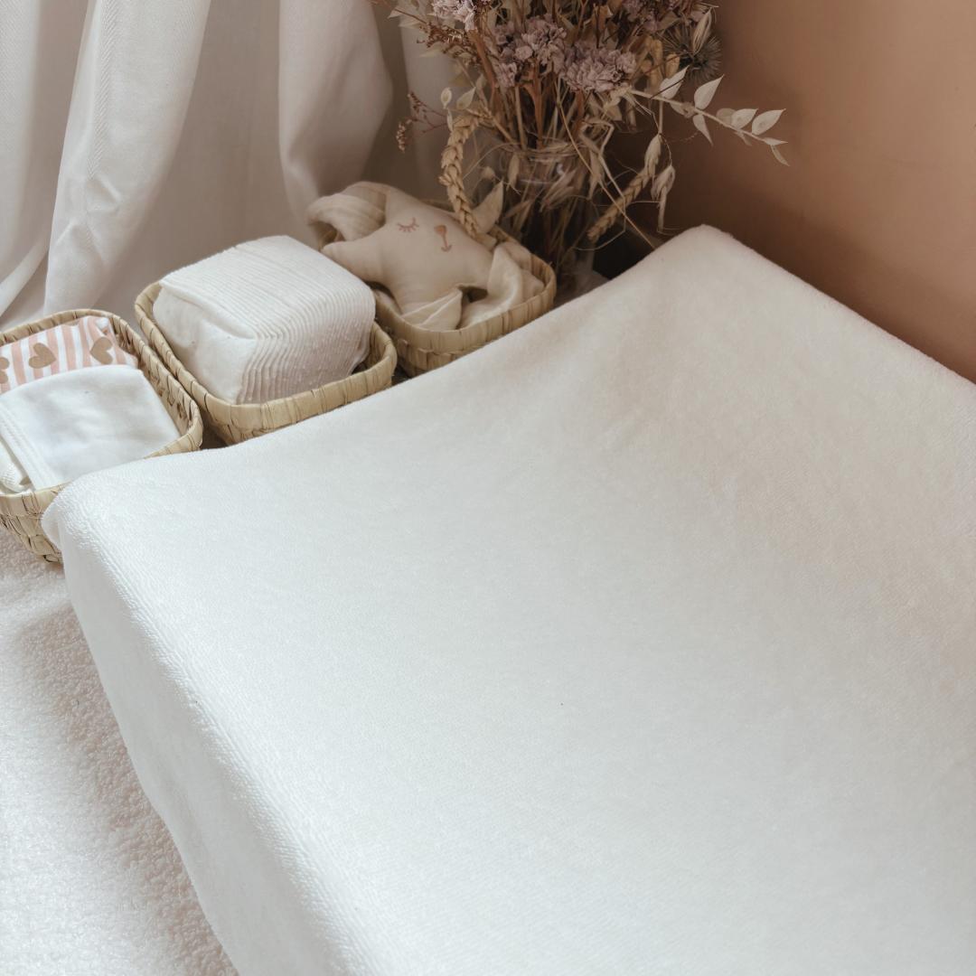 Housse matelas à langer éponge Ecru