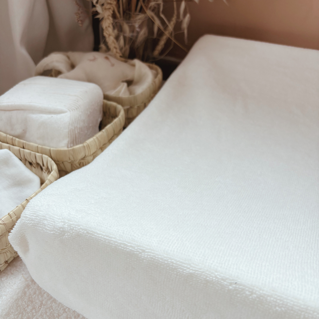 Housse matelas à langer éponge Ecru