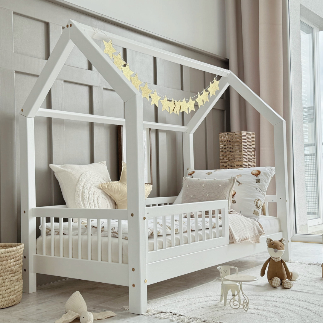 Lit cabane avec barrière Pia 90x200cm