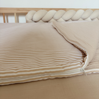 Sac de couchage enfant rayures beige