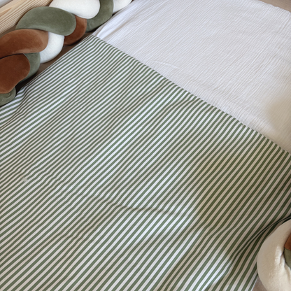 Sac de couchage enfant rayures vert