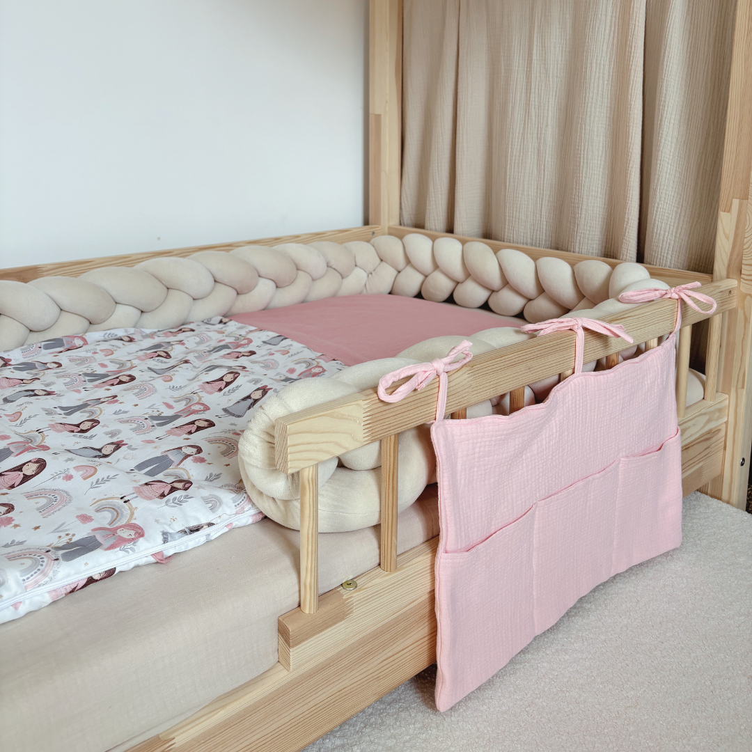 Pochette de rangement lit - Rose blush