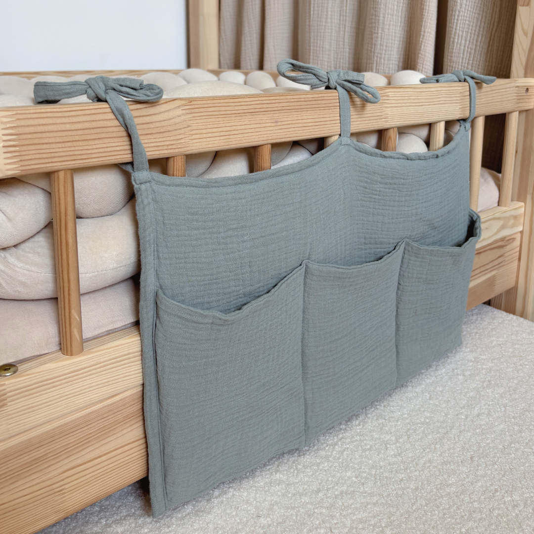 Pochette de rangement lit - Vert de gris