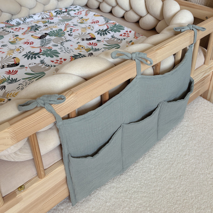 Pochette de rangement lit - Vert de gris