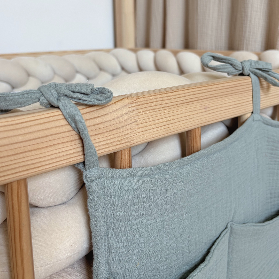 Pochette de rangement lit - Vert de gris