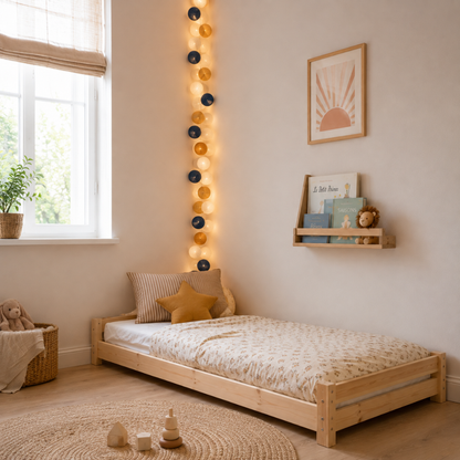 Guirlande lumineuse LED - Bleu &amp; Jaune moutarde