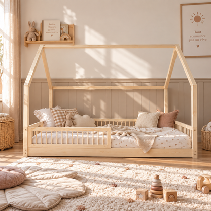 Grand lit cabane Montessori Pia 120x200cm