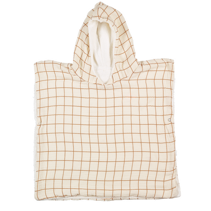 Poncho de bain enfant Marcel camel/écru