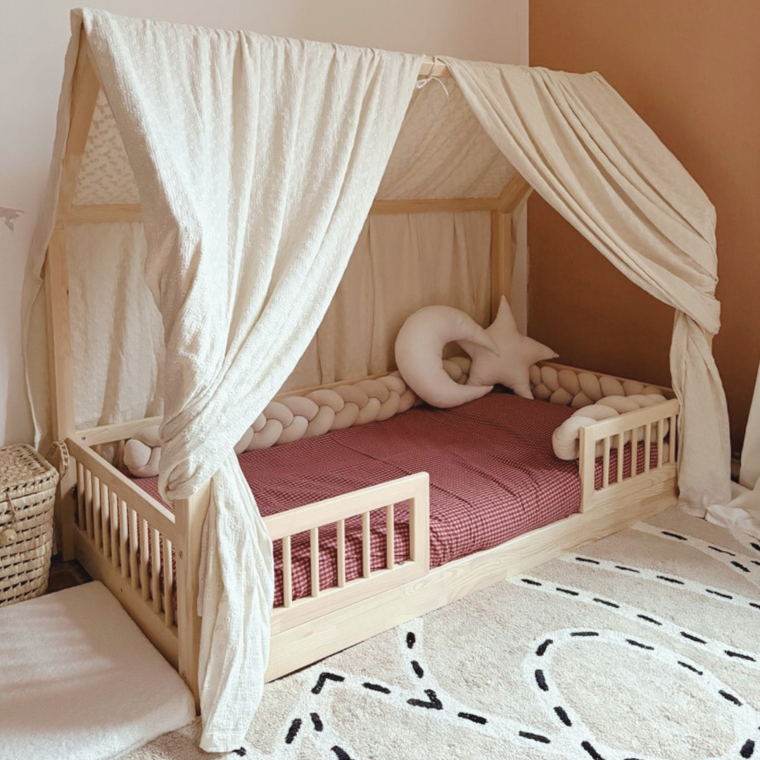 Ciel de lit cabane (pack de 2) Ecru bohème