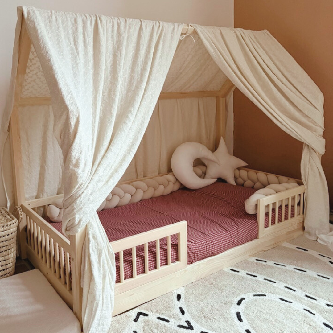 Ciel de lit cabane (pack de 2) Ecru bohème