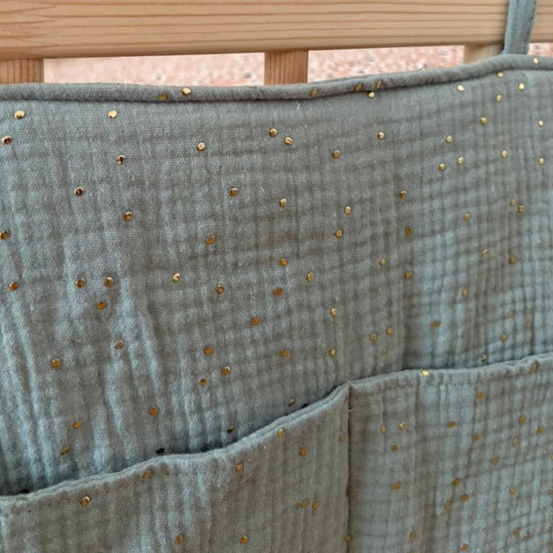 Pochette de rangement lit Vert de gris or