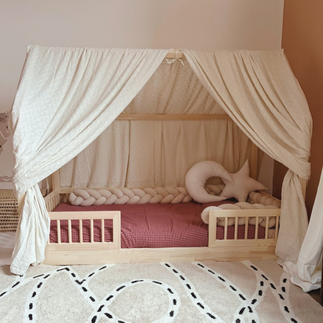 Ciel de lit cabane (pack de 2) Ecru bohème