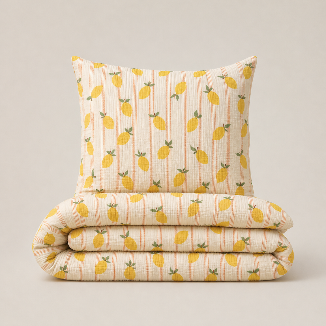 Housse de couette mousseline Citrons (édition limitée)
