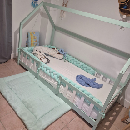 Cabinebed met slagboom - 90x200 cm - Mintgroen