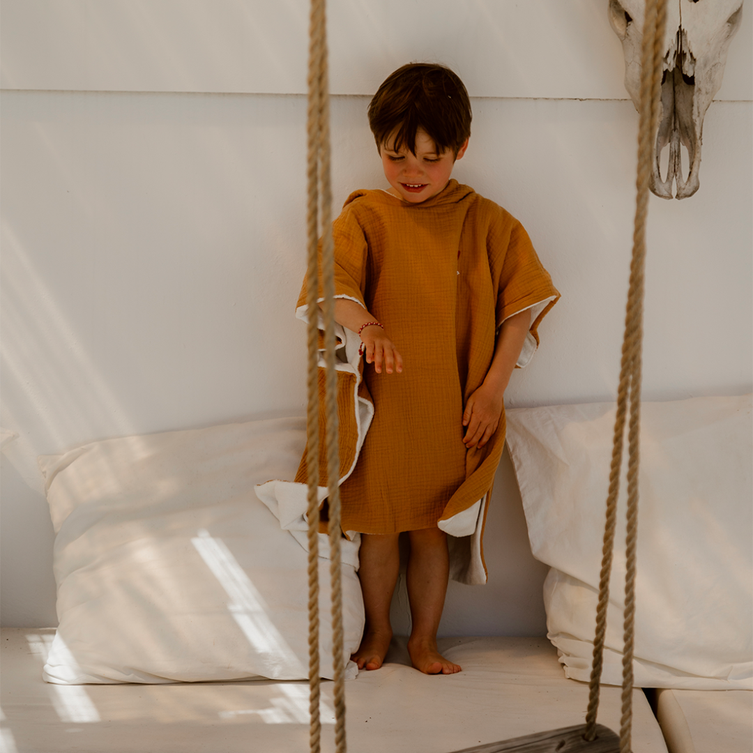 Poncho de bain enfant Camel