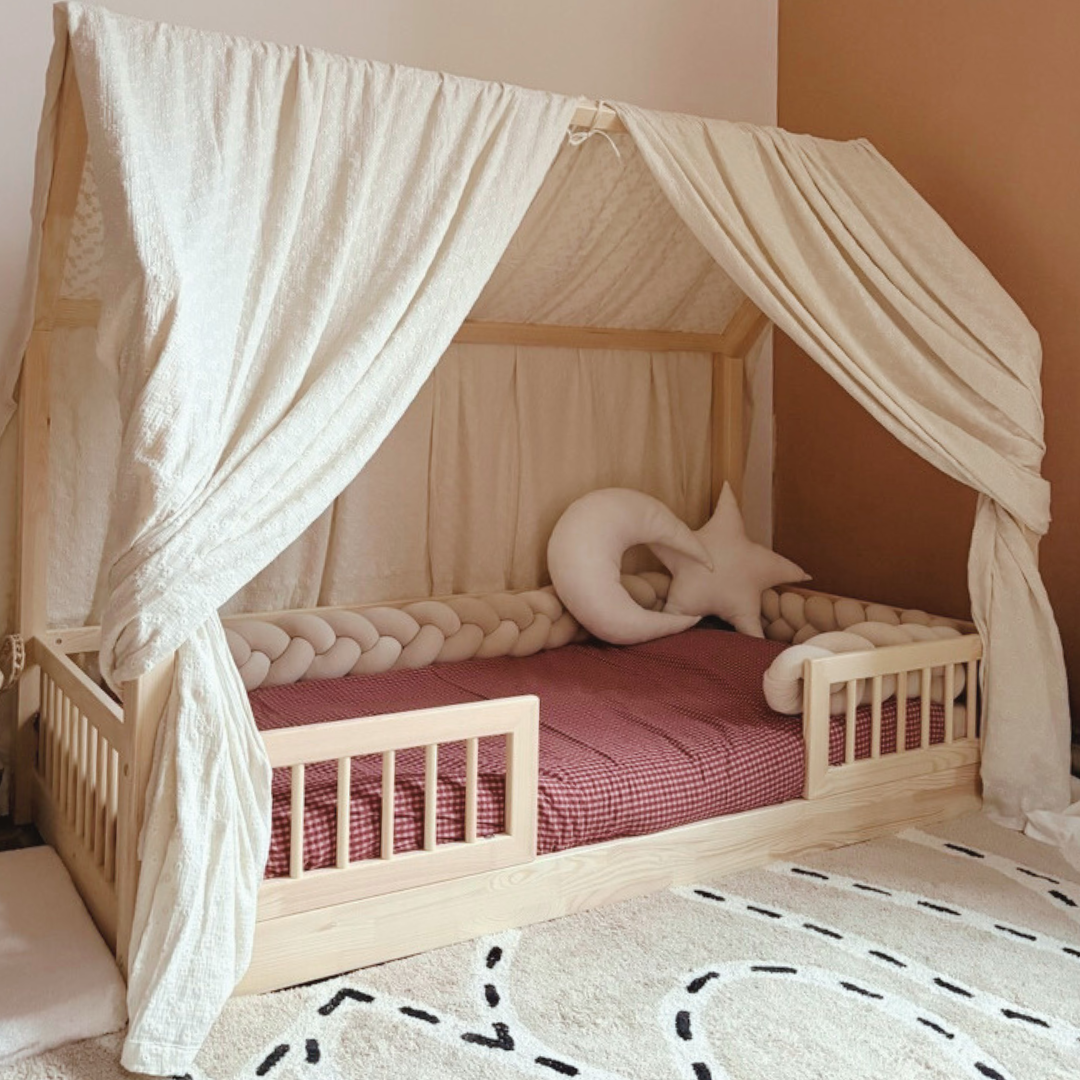 Ciel de lit cabane (pack de 2) Ecru bohème