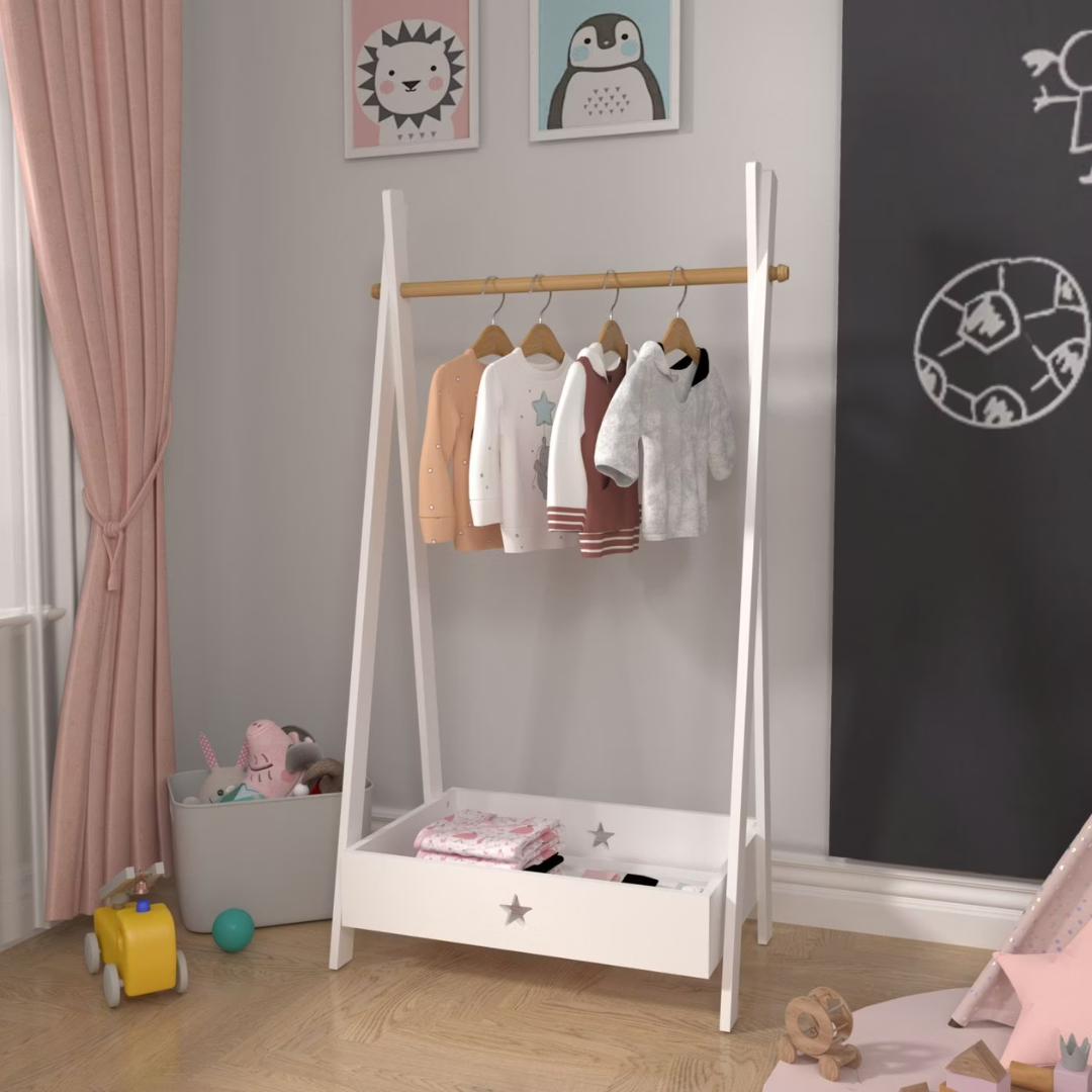Portant à vêtements enfant + rangement