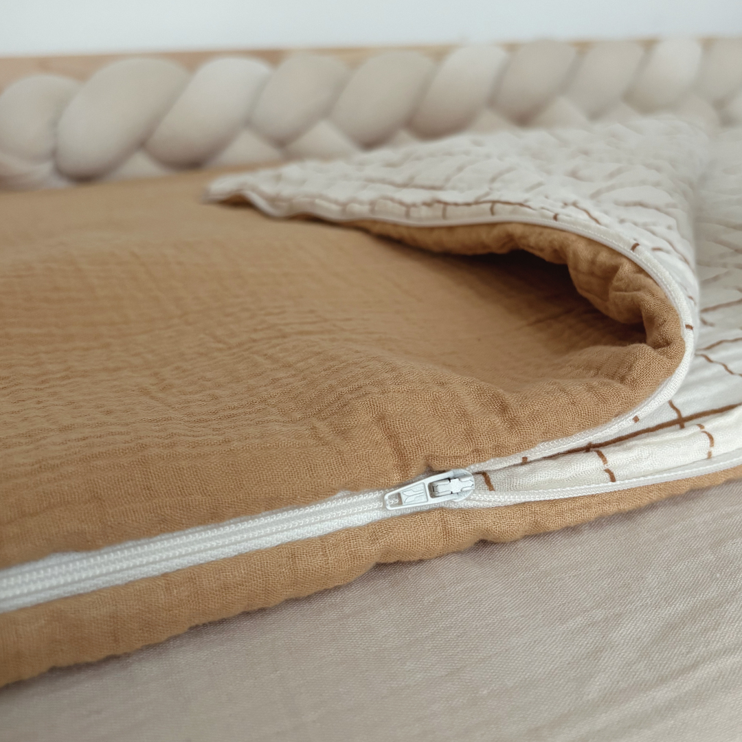 Sac de couchage enfant carreaux Marcel camel