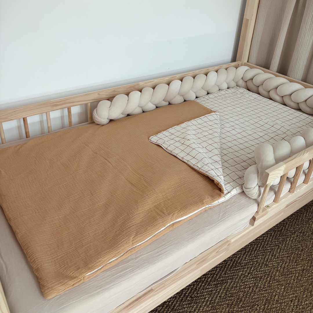 Sac de couchage enfant carreaux Marcel camel