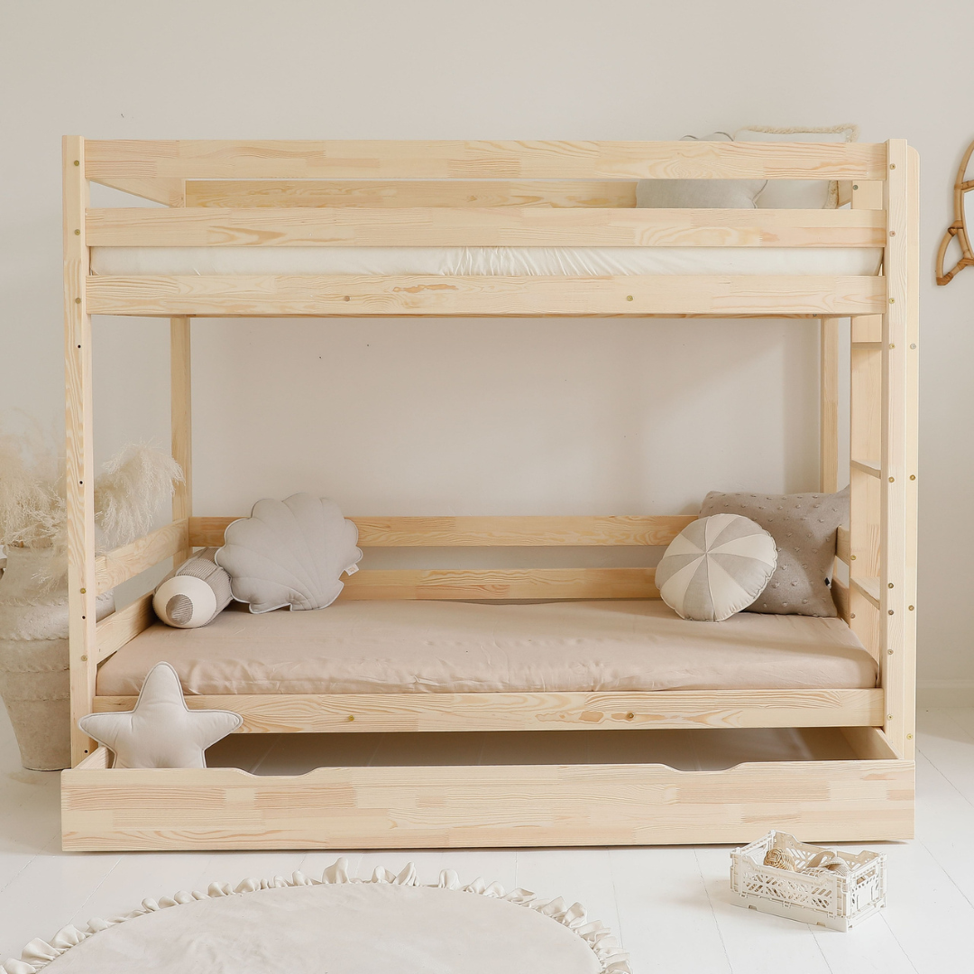 Lit superposé enfant avec tiroir 90x200cm