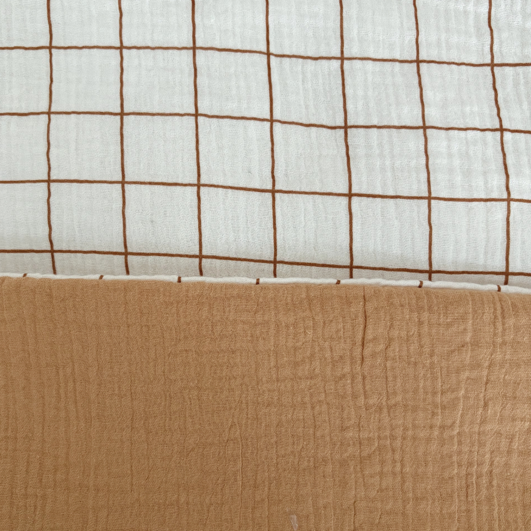 Sac de couchage enfant carreaux Marcel camel