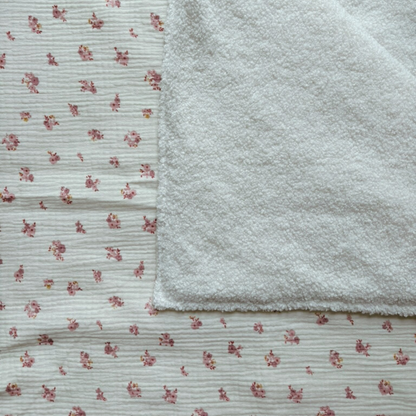 Kinderdubbelgaas geruite deken Beige