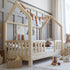 Lit cabane Montessori avec barrière Andrea 80x160cm Entrée au milieu
