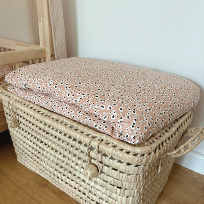 Kinderdubbelgaas geruite deken Beige