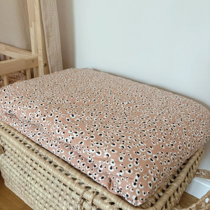 Kinderdubbelgaas geruite deken Beige