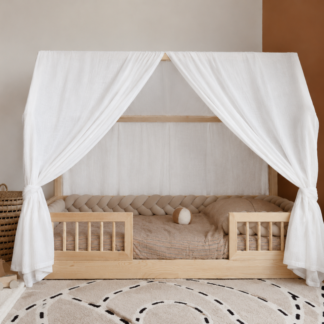 Set van 2 witte luifels voor cabinebedden