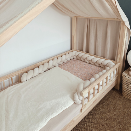 Sac de couchage enfant leopard rose Ecru